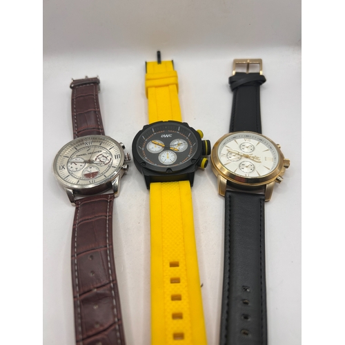 18 - Three Modern Chronograph-Style Quartz Wristwatches, Working