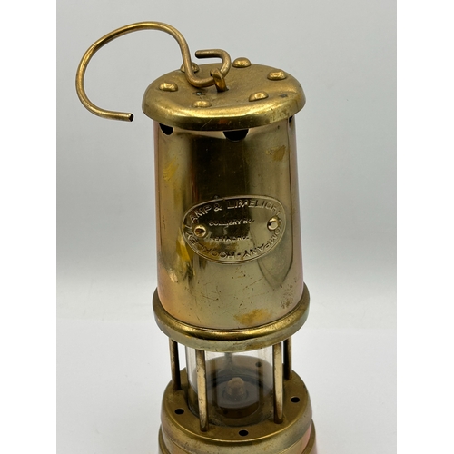 22 - A Hockley Lamp and Limelight Company Brass Miner's Safety Lamp