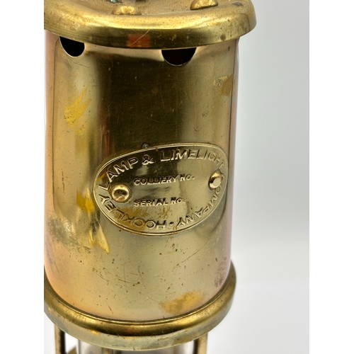 22 - A Hockley Lamp and Limelight Company Brass Miner's Safety Lamp