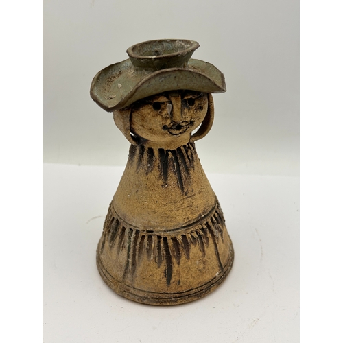 35 - Studio Pottery Anthropomorphic Figural Candle Holder