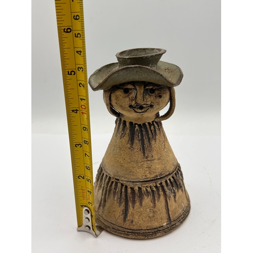 35 - Studio Pottery Anthropomorphic Figural Candle Holder