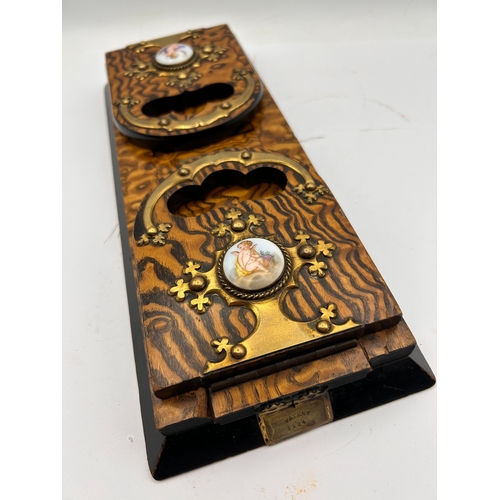 46 - Victorian Coromandel and Gilt-Bronze Mounted Self-Closing Book Slide by Howell James & Co.