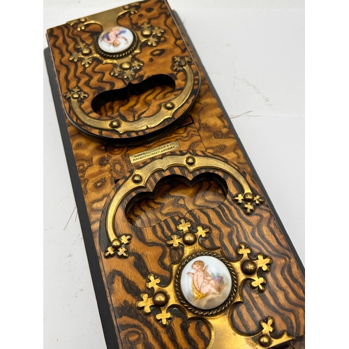 46 - Victorian Coromandel and Gilt-Bronze Mounted Self-Closing Book Slide by Howell James & Co.