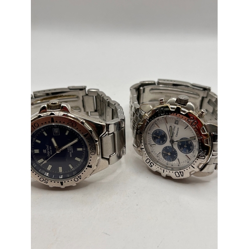 5 - A Pair of Oscar Emil Stainless Steel Wristwatches, including the Caesium Chronograph Model, Working