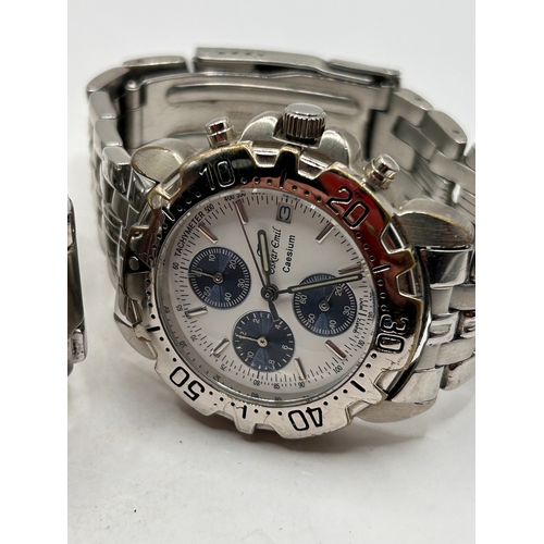 5 - A Pair of Oscar Emil Stainless Steel Wristwatches, including the Caesium Chronograph Model, Working