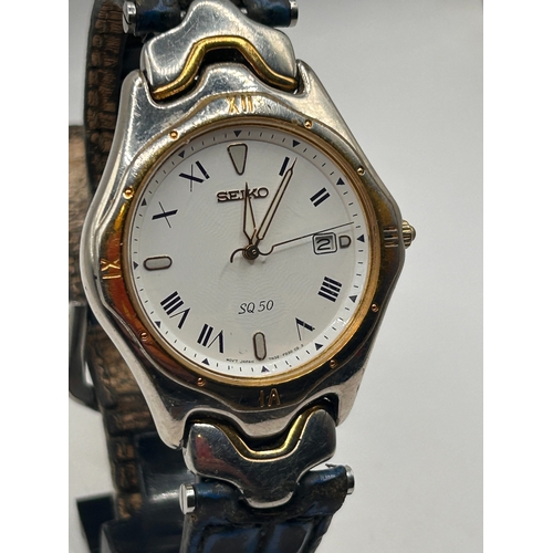 9 - Seiko SQ 50 Two-Tone Quartz Wristwatch,Req Battery?