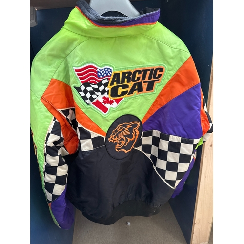A Vintage Arcticwear Team Arctic Cat Snowmobile Racing Jacket