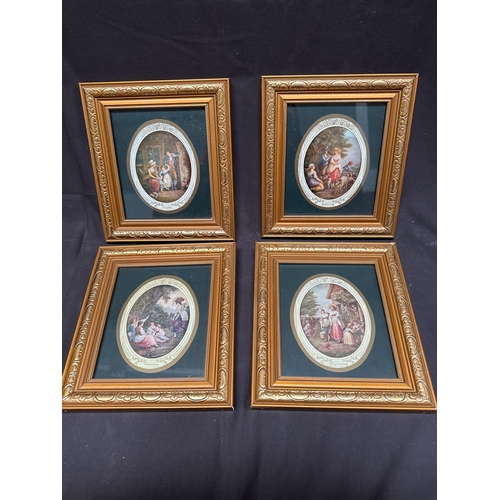 11 - A Set of Four Framed Colour Prints After George Morland, The Four Times of Day