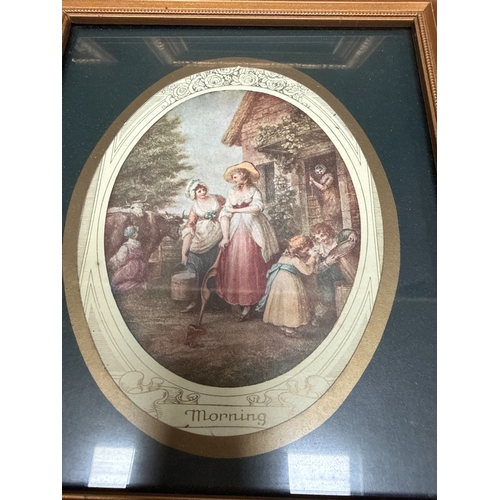 11 - A Set of Four Framed Colour Prints After George Morland, The Four Times of Day