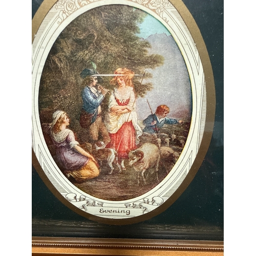 11 - A Set of Four Framed Colour Prints After George Morland, The Four Times of Day
