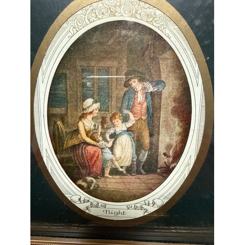 11 - A Set of Four Framed Colour Prints After George Morland, The Four Times of Day