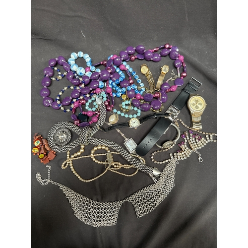 24 - An Assortment of Contemporary Costume Jewellery and Ladies' Wristwatches