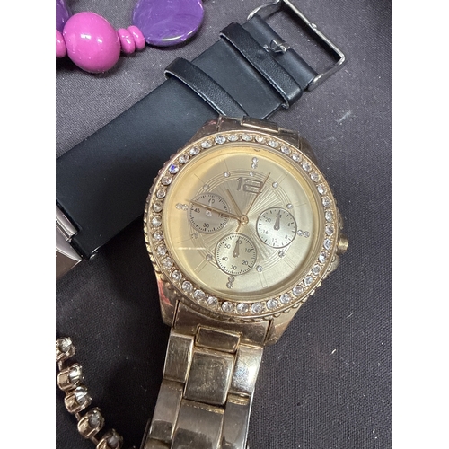 24 - An Assortment of Contemporary Costume Jewellery and Ladies' Wristwatches