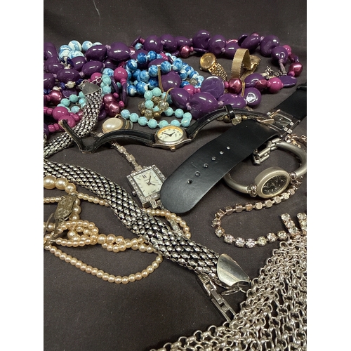 24 - An Assortment of Contemporary Costume Jewellery and Ladies' Wristwatches