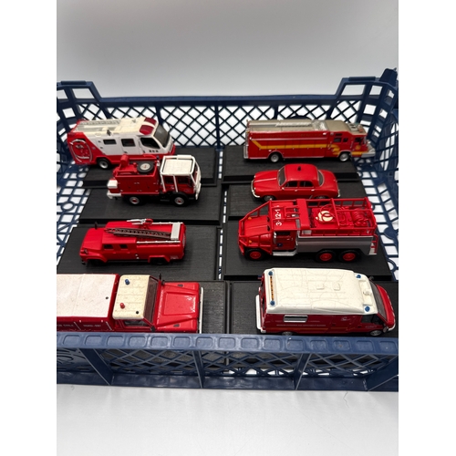 10 - Eight Del Prado Collection Die-Cast Model Emergency Vehicles