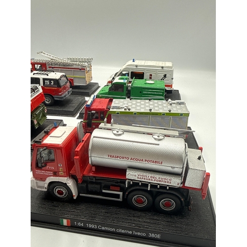 2 - A Collection of 8 Die-Cast Model Fire and Emergency Vehicles Attributed to Del Prado