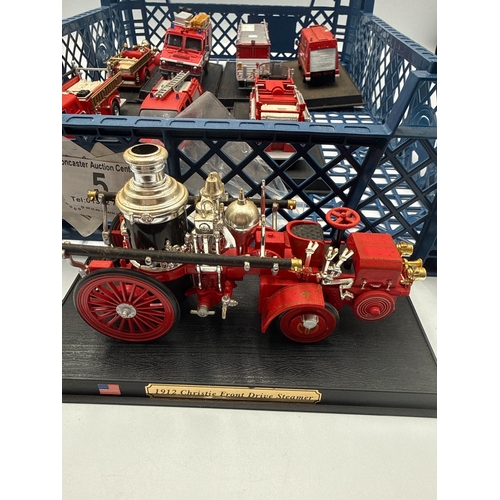 5 - A Collection of Eight Del Prado Die-cast Model Fire Engines