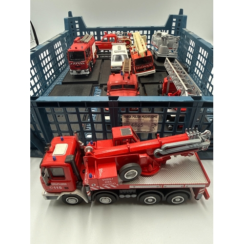 7 - Eight Del Prado Collection Die-Cast Model Fire and Emergency Vehicles