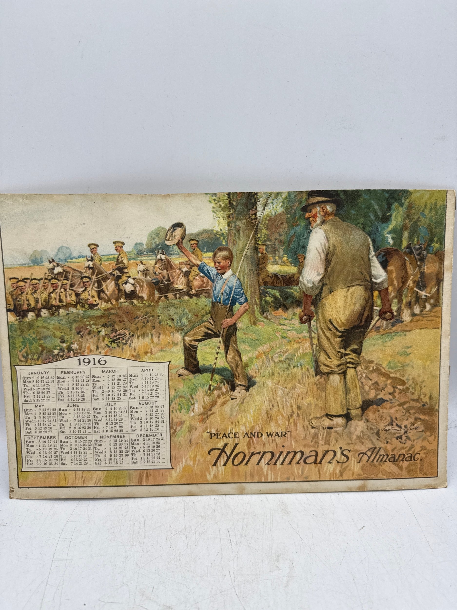 Horniman's Almanac Promotional Card, Peace and War, 1916