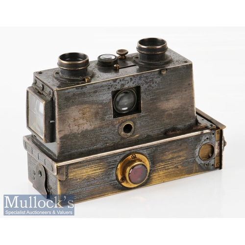 33 - c1890 Negretti & Zambra, London Brass Verascope Camera marked 8561 to reverse with solid brass magaz... 