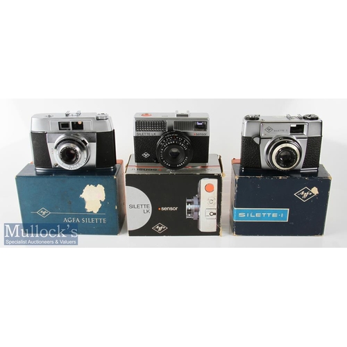 18 - Agfa Silette LK Sensor 35mm camera Agnar 2.8/40 plus Agfa Silette YI6176 Color-Apotar 1:2.8/45, and ... 