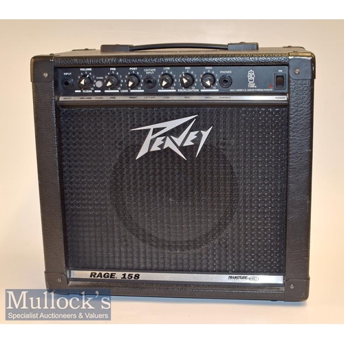 399 - Peavey Rage 158 Amplifier marked S0158349 to reverse appears working comes with a Pro Deluxe Series ... 