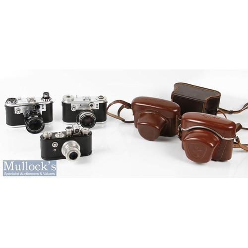 64 - Selection of Corfield Periflex cameras to include Periflex I 512149 with Lumar f=50mm 1:3.5 lens, pl... 