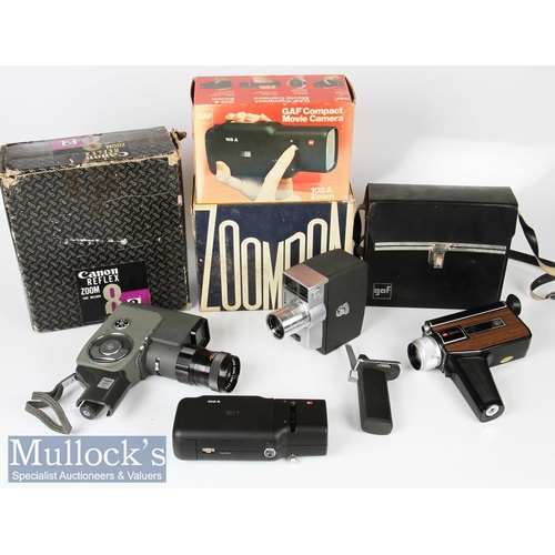 102 - Various vintage cine/movie cameras including Agfa CK17 Super 8 Microflex 100 with makers case, Cano... 