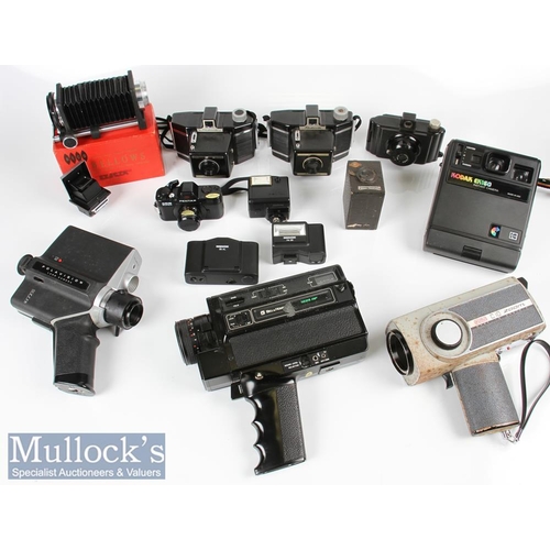 120 - Selection of various vintage cameras to include Pentax auto110 Super with 1:2.8 18mm, 1:2.8 50mm len... 