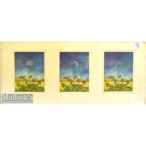 400 - Linda Garland Illustrator Original Paintings featuring a 3 parts Dandelion piece framed measuring 85... 