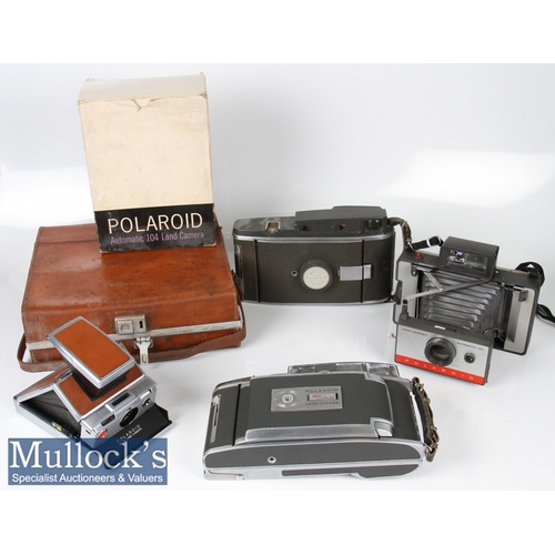 113 - Selection of Polaroid Cameras to include SX 70 Land Camera in brown leather finish, plus Polaroid 90... 