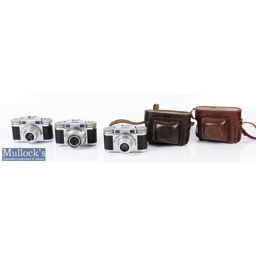 66 - 3x Paxette 35mm film cameras with Pointikar 1:2.8/45 prontor svs, Pointar 1:2,8/45mm prontor-svs and... 