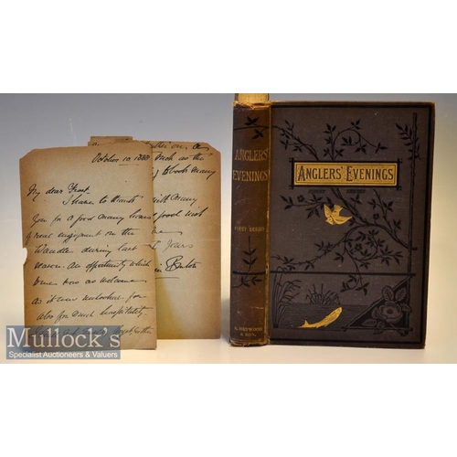 70 - Late 19th c Fishing Book and Letter  titled Anglers Evenings - Papers by Members of The Manchester... 