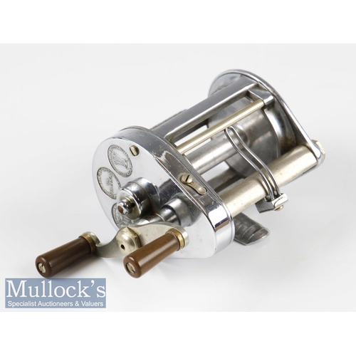 79 - Hardy Bros Alnwick The Elarex level wind multiplier - ribbed chrome foot (initials I S scratched ont... 