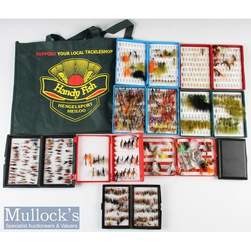 87 - 9x various Salmon and Trout Fly boxes and 400 flies and lures  4x Fox Boxes with large cross sectio... 
