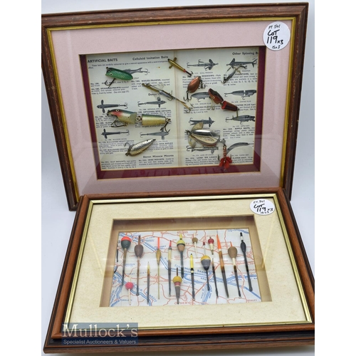 119 - Framed Floats and Baits Selection (3)  2 frames having 31 floats with another frame containing 8 as... 