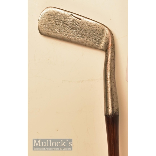 104 - Scarce Tom Stewart Maker St Andrews Fairlie~s pat style blade putter with negative loft forward smoo... 