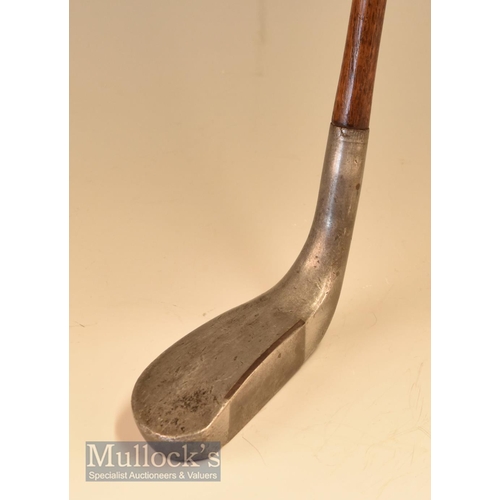 108 - Unusual The Mills Y model long nose alloy mallet head putter upright lie with central metal face ins... 