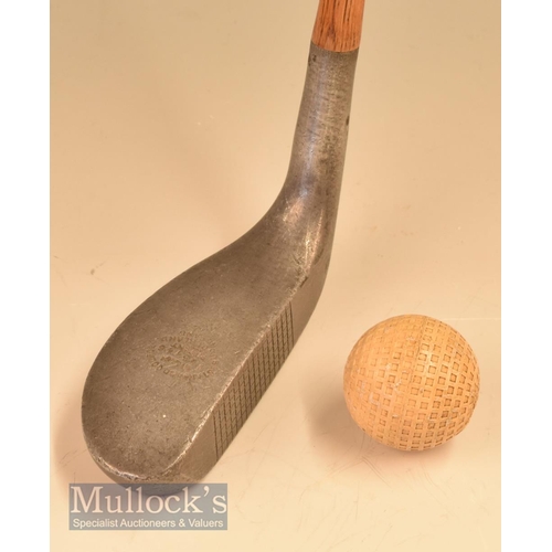 109 - Mills Y model alloy long nose putter upright lie showing a J Heron Worplesdon GC stamp mark to the s... 