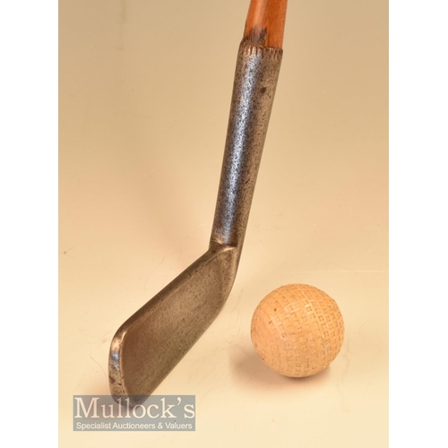 112 - R White Maker St Andrews thick heavy iron straight blade putter c1885 with deep knurling to the hose... 