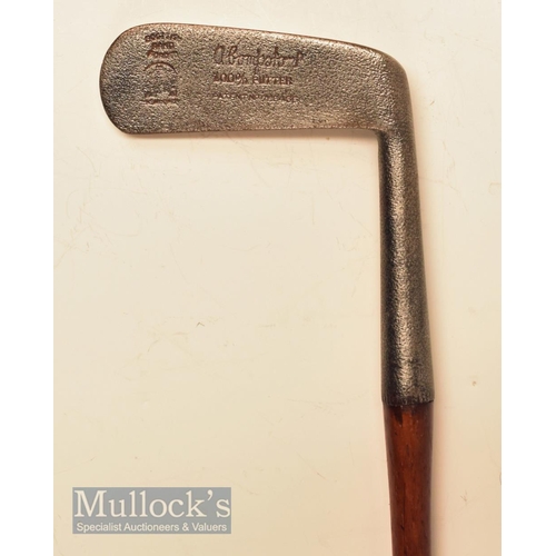 114 - A Compston 100% patent putter with Scottish Hand forged blade putter with a pronounced St Andrews bo... 