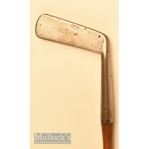 115 - Willie Wilson St Andrews straight blade metal putter c1890 c/w later hide grip