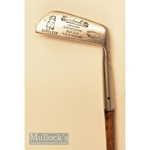 116 - Interesting Thornton & Co Ltd Edinburgh stainless negative loft blade putter with thick top edge tap... 