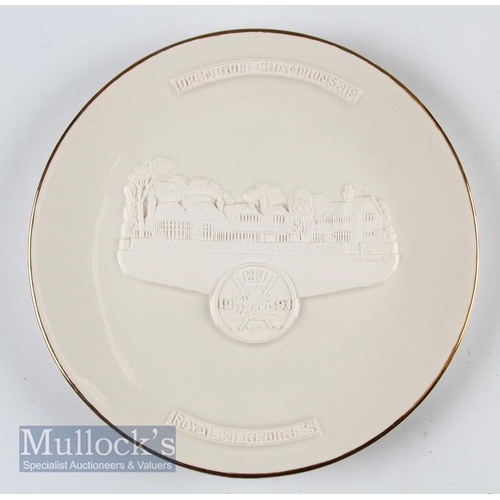 168 - Bill Waugh Royal St George 1993 Open Golf Championship Plate with matt relief design of Royal St Geo... 