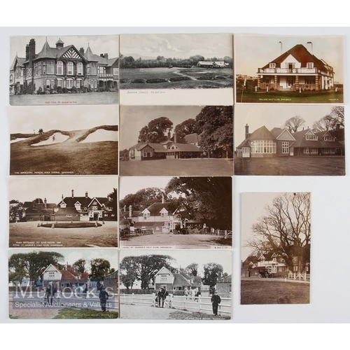 175 - Selection of Royal St Georges Golf Club Postcards featuring the Club House, and Princes Golf Course ... 