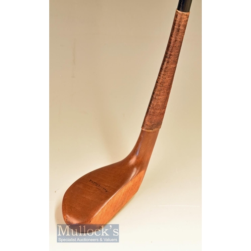 187 - Auchterlonie of St Andrews wide head late longnose putter in light stained persimmon c1895 fitted wi... 