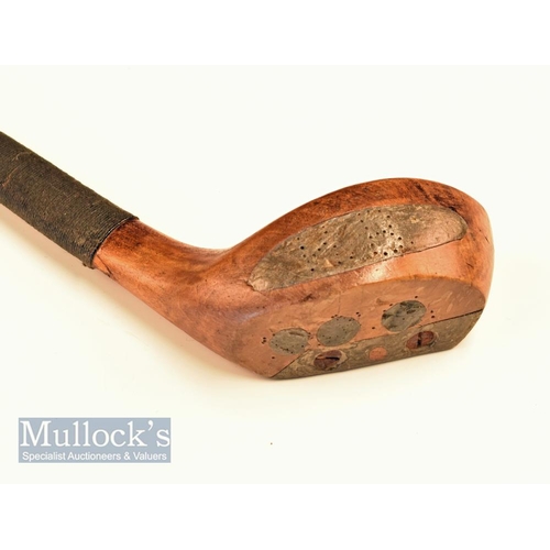 188 - J Randall of Sundridge Park Special short deep head wooden cleek with added weights to the sole in s... 