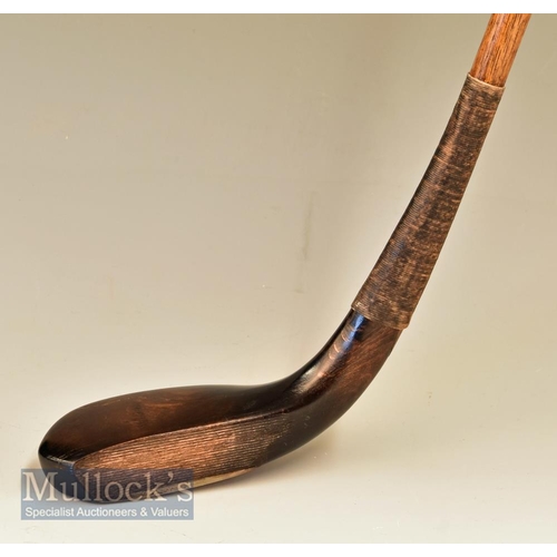 190 - c1880 McEwan long nose dark stained Beechwood putter measures 36 ½| in length overall, fitted with o... 