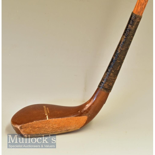 192 - Fine c1900 Auchterlonie St Andrews |Handmade| stained dogwood late longnose scare head putter makers... 