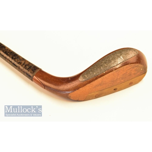 192 - Fine c1900 Auchterlonie St Andrews |Handmade| stained dogwood late longnose scare head putter makers... 